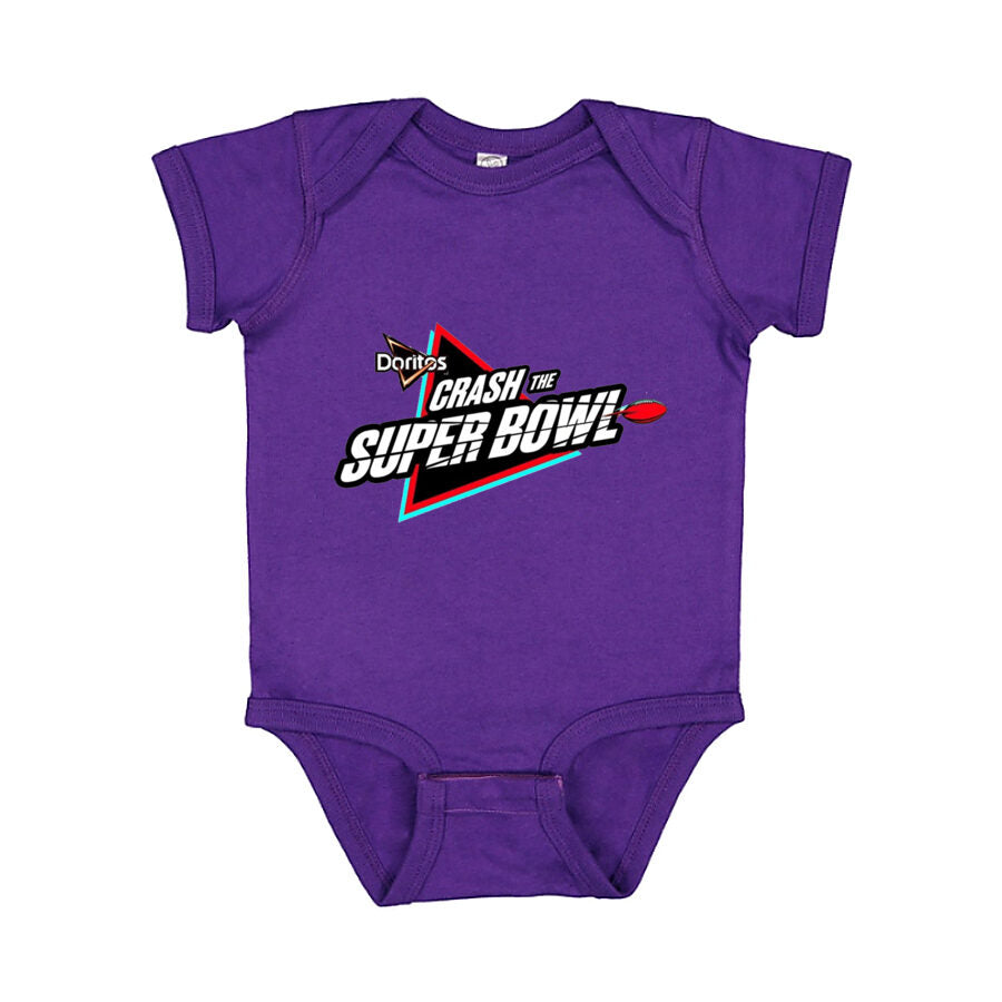 Crash the Super Bowl Baby Romper Onesie - Purple