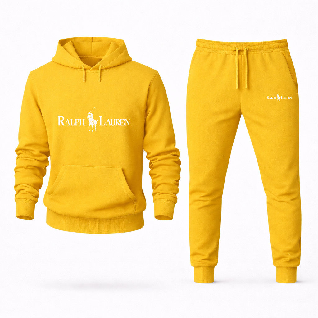 Polo Ralph Lauren White Hoodie and Joggers Set - Yellow