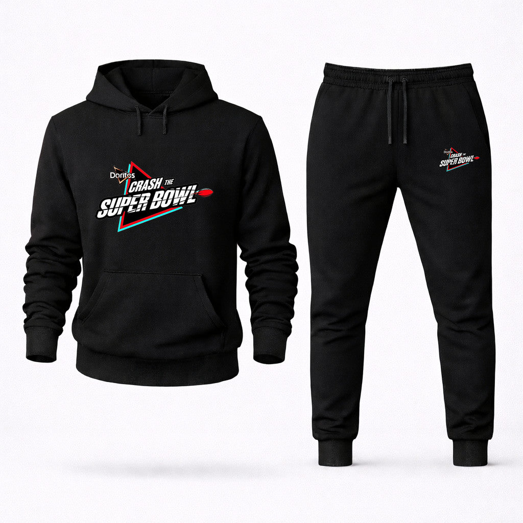 Crash the Super Bowl Hoodie and Joggers Set - Black
