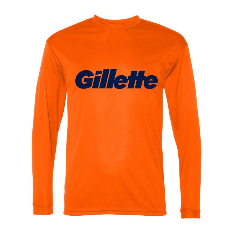 Men's Gillette Polyester Long Sleeve T-Shirt - Safety Orange