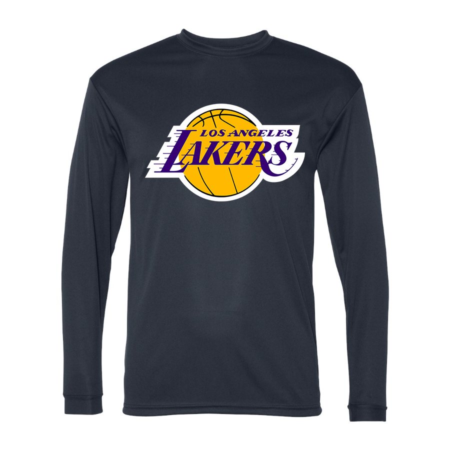 Men's Los Angeles Lakers Polyester Long Sleeve T-Shirt - Navy
