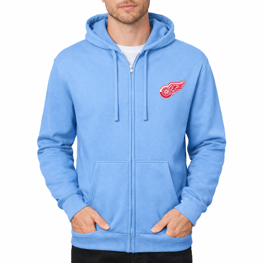 Men's Detroit Red Wings Zipper Hoodie - Sky Blue