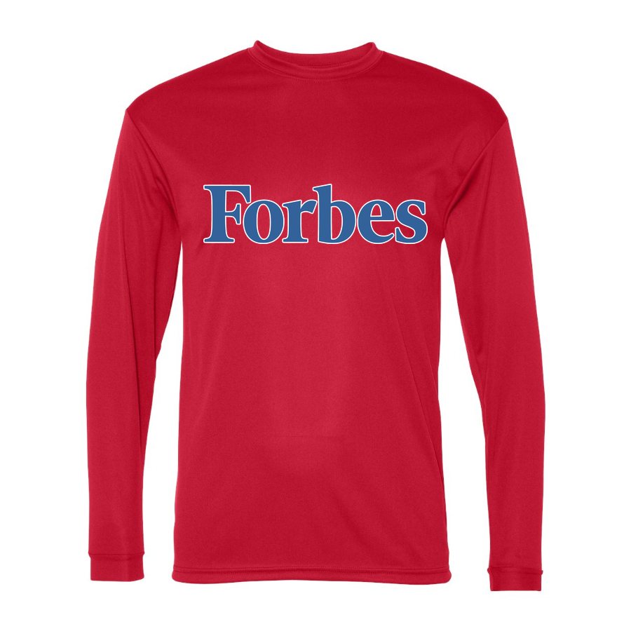 Men's Forbes Polyester Long Sleeve T-Shirt - Red