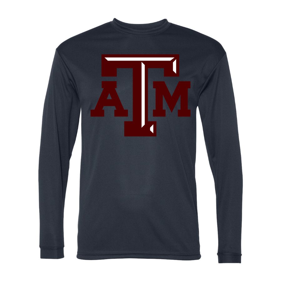 Men's Texas A&M University Polyester Long Sleeve T-Shirt - Navy