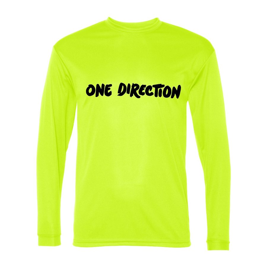 Men's One Direction Polyester Long Sleeve T-Shirt - Safety Yellow