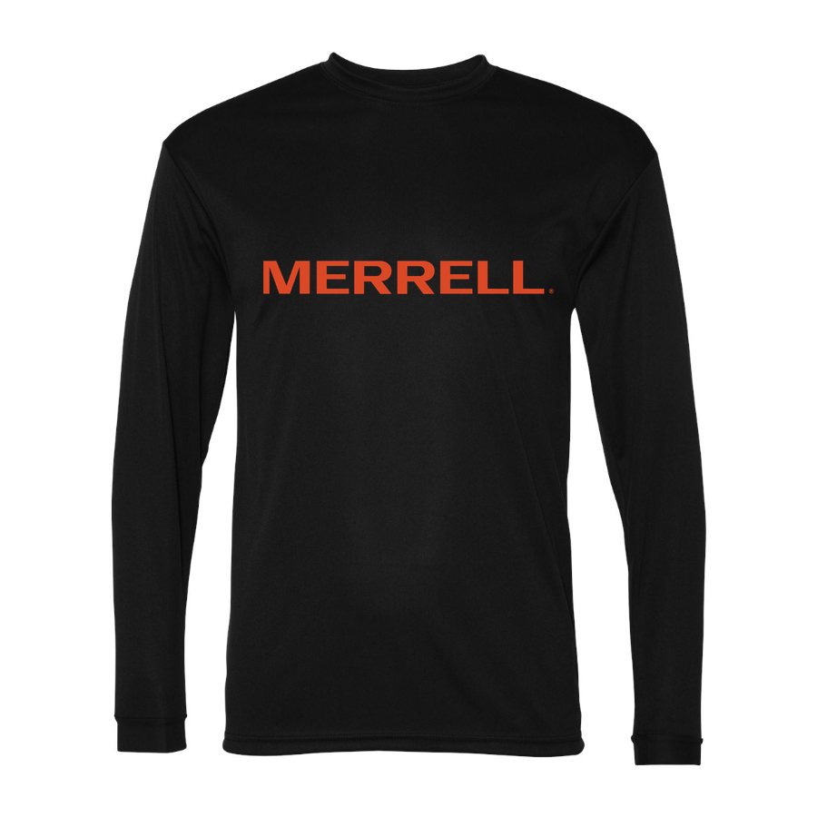 Men's Merrell Polyester Long Sleeve T-Shirt - Black