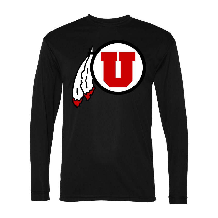 Men's Utah Utes Polyester Long Sleeve T-Shirt - Black