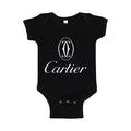 Cartier White Logo Baby Romper Onesie - Black