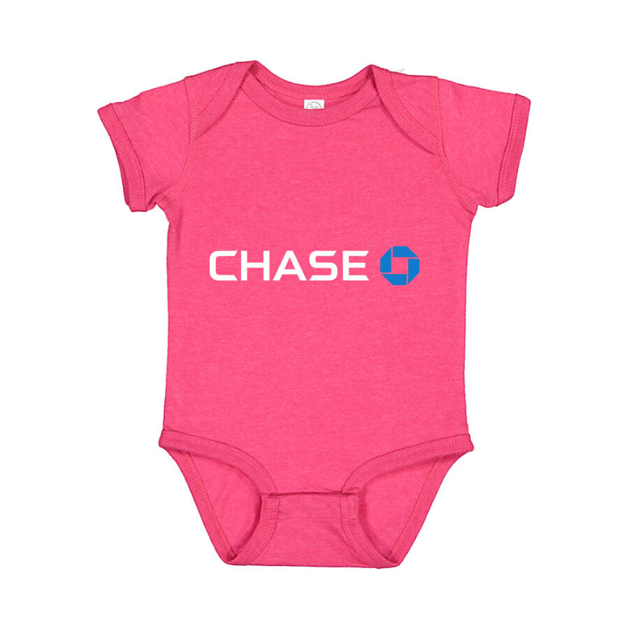 Chase Bank White Logo Baby Romper Onesie - Pink