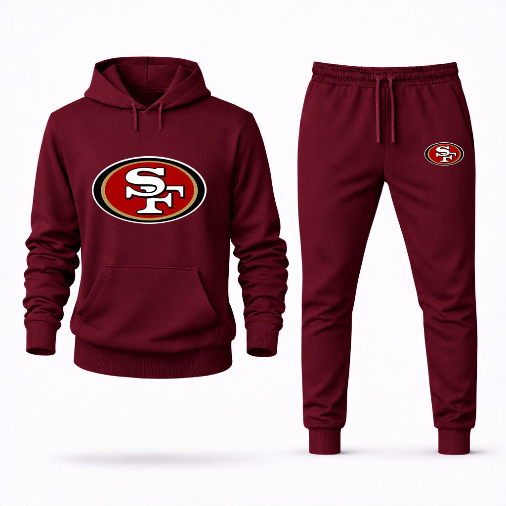 San Francisco 49ers Hoodie and Joggers Set - Burgundy