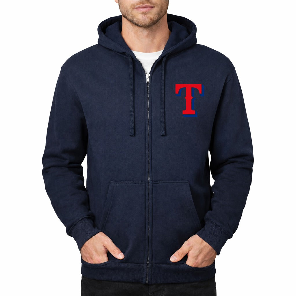 Men's Texas Rangers Zipper Hoodie - Navy