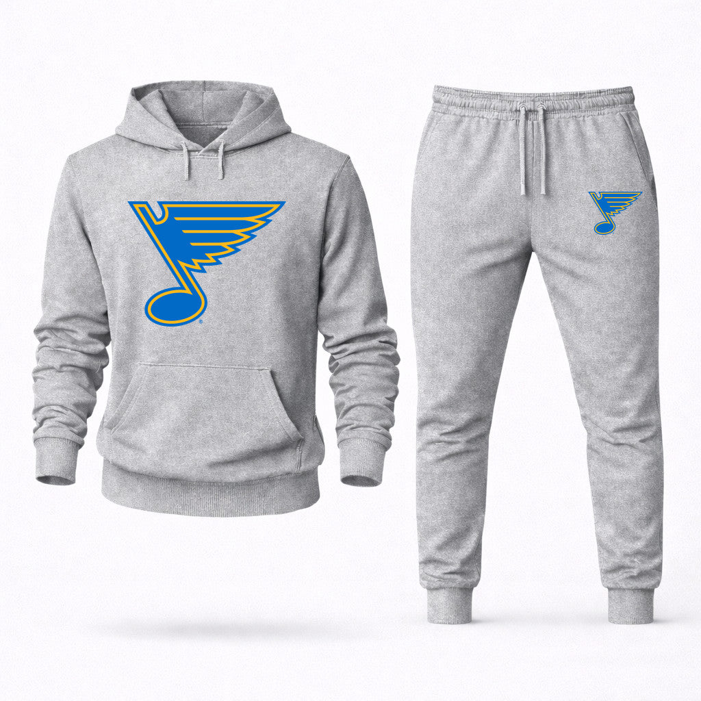 St. Louis Blues Hoodie and Joggers Set - Grey