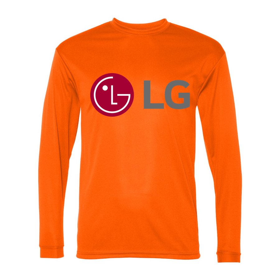 Men's LG Polyester Long Sleeve T-Shirt - Safety Orange