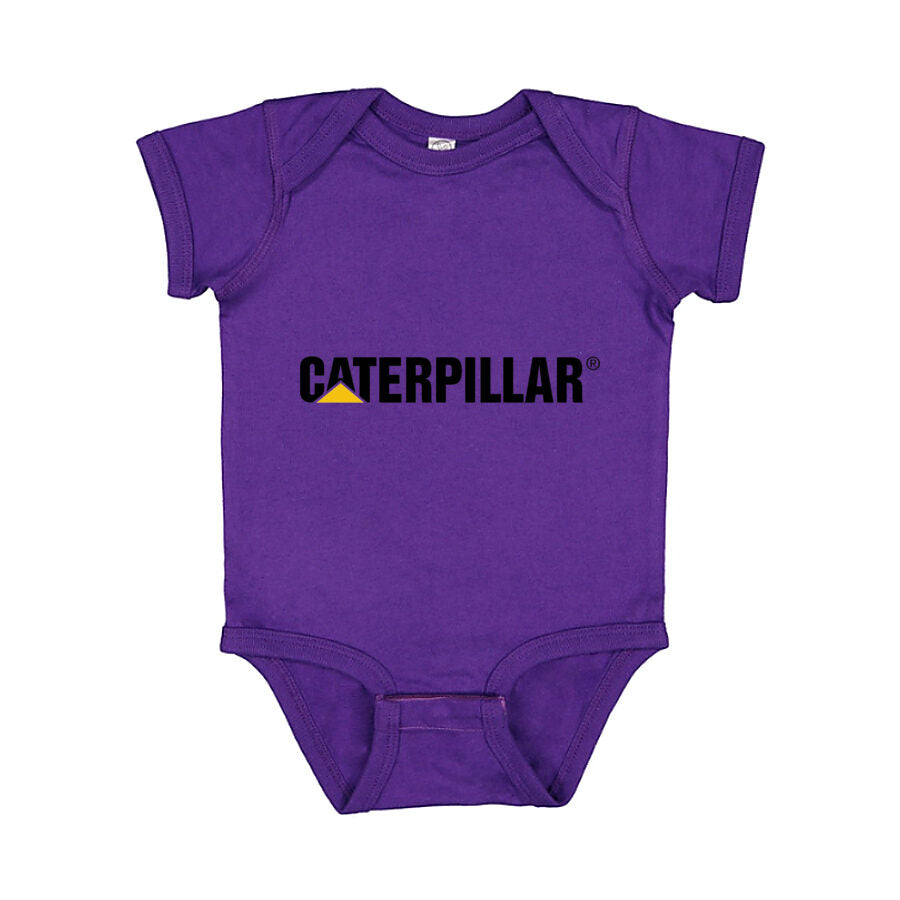 Caterpillar Black Logo Baby Romper Onesie - Purple