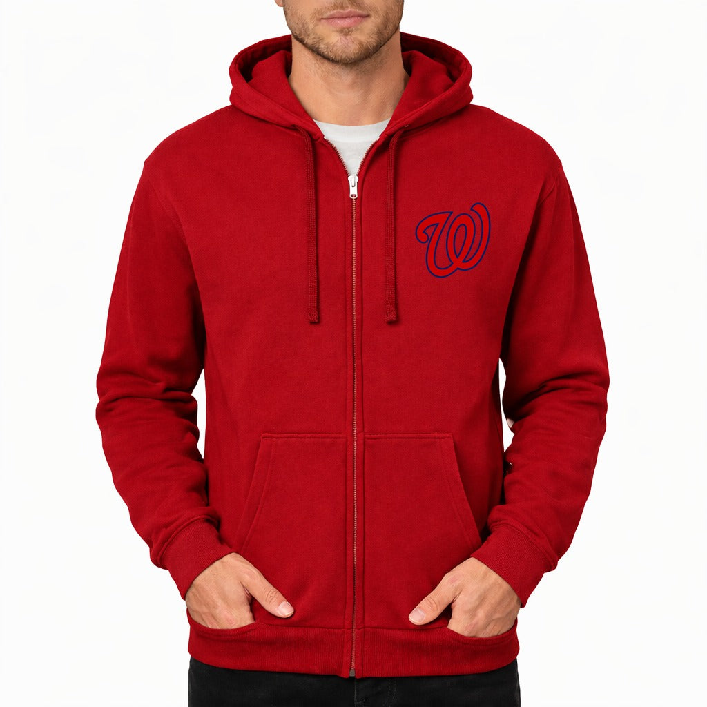 Men's Washington Nationals Zipper Hoodie - Red