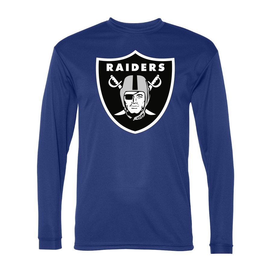Men's Las Vegas Raiders Polyester Long Sleeve T-Shirt - Royal Blue