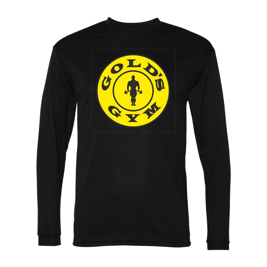 Men's Gold's Gym Polyester Long Sleeve T-Shirt - Black