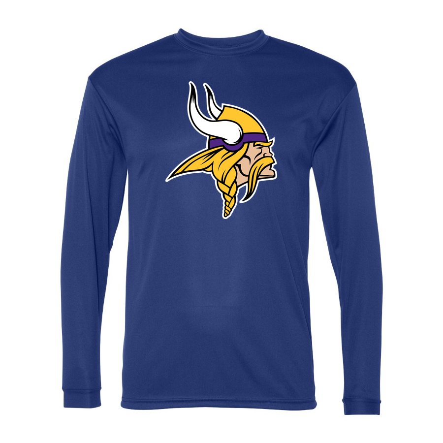 Men's Minnesota Vikings Polyester Long Sleeve T-Shirt - Royal Blue