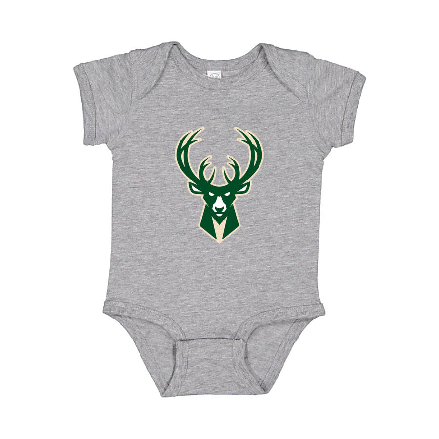 Milwaukee Bucks Baby Romper Onesie - Gray