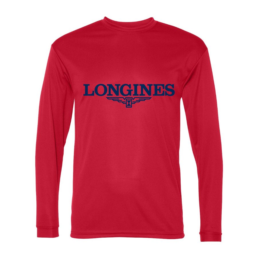 Men's Longines Polyester Long Sleeve T-Shirt - Red