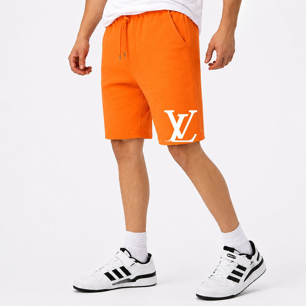 Men's Louis Vuitton White Cotton Shorts - Orange