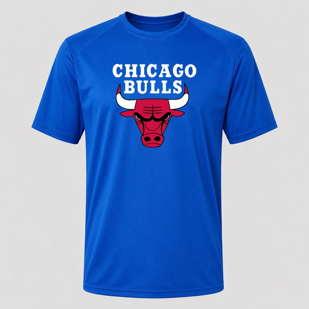 Men's Chicago Bulls White Performance T-Shirt - Royal Blue