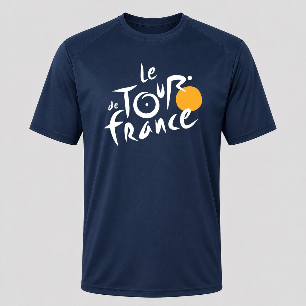 Men's Tour de France White Performance T-Shirt - Navy