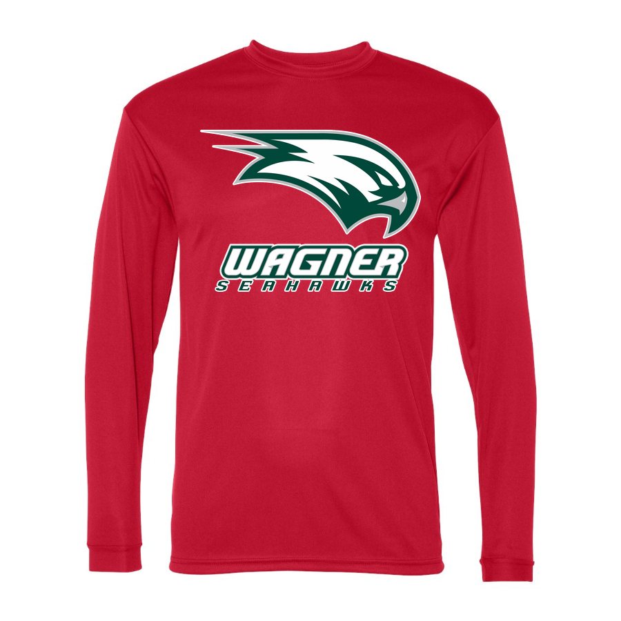 Men's Wagner Seahawks Polyester Long Sleeve T-Shirt - Red