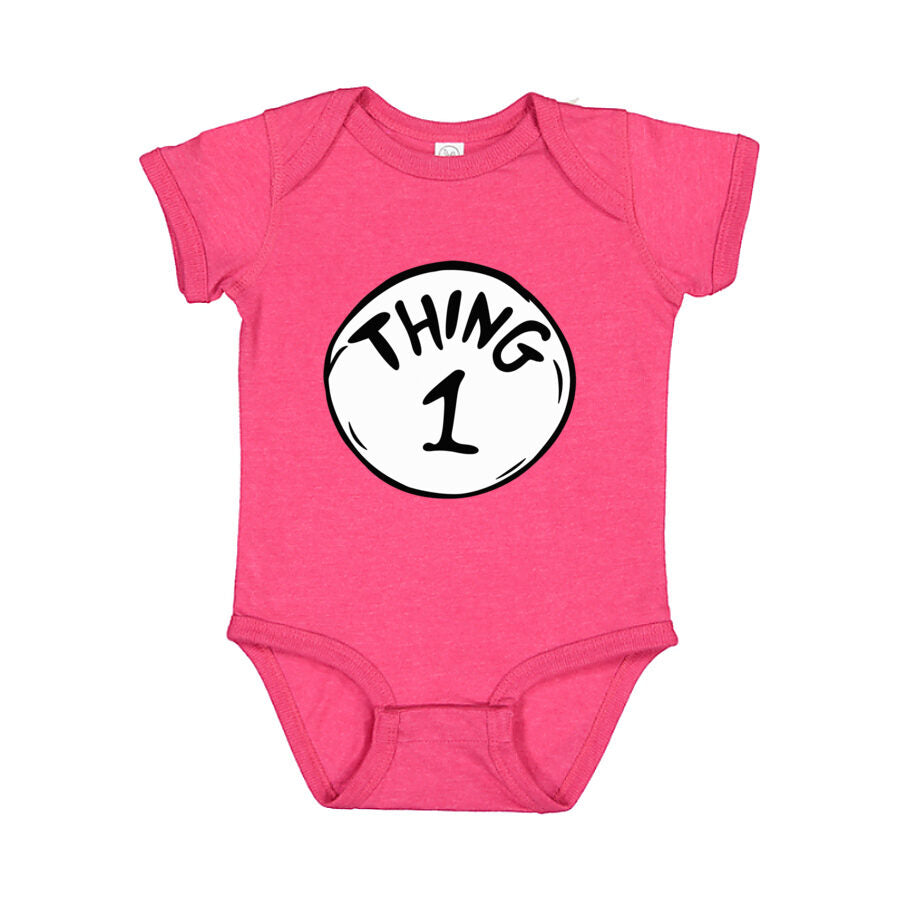 Dr. Seuss Thing 1 Baby Romper Onesie - Pink