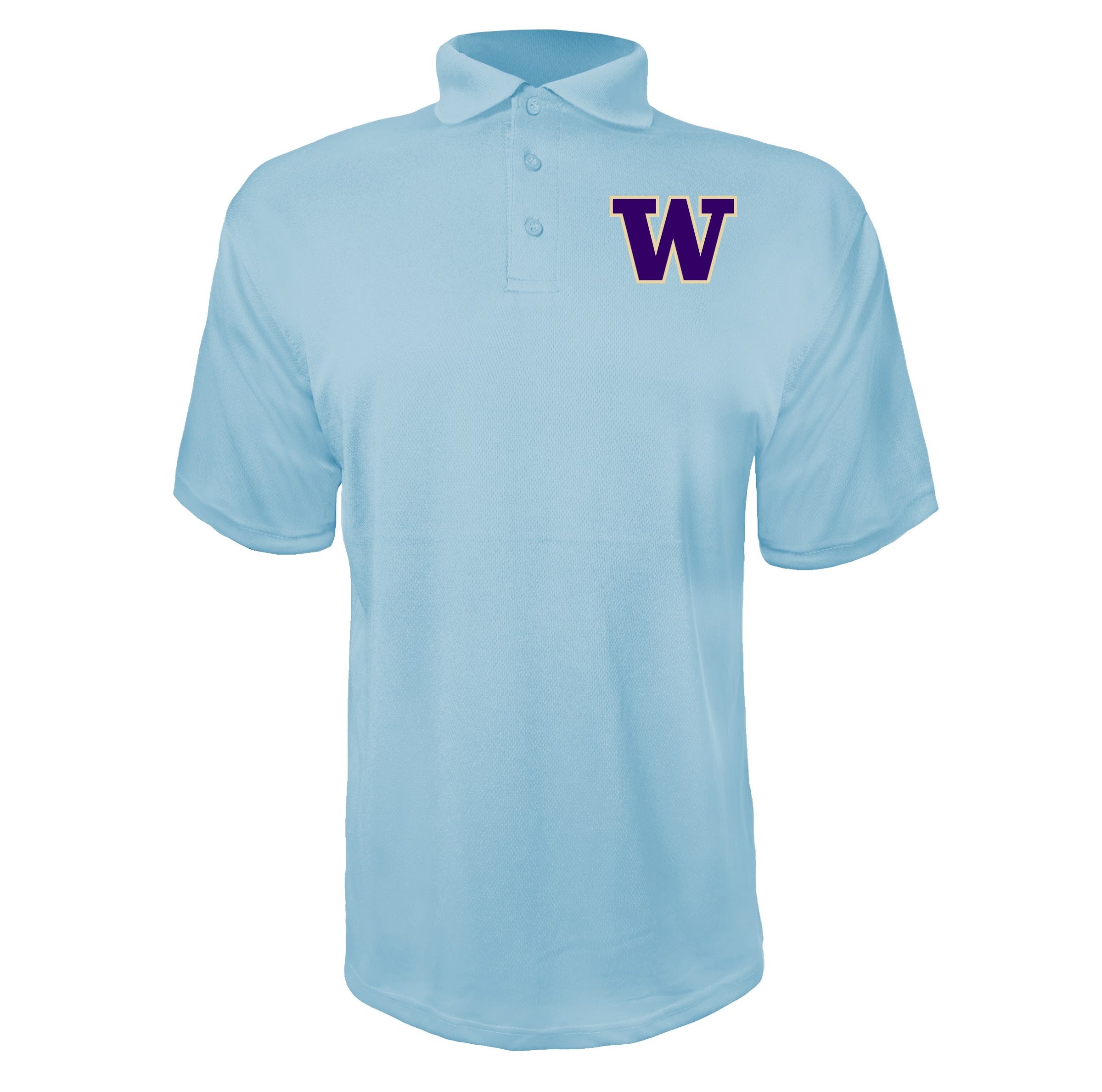 Washington Huskies Sky Blue polyester polo