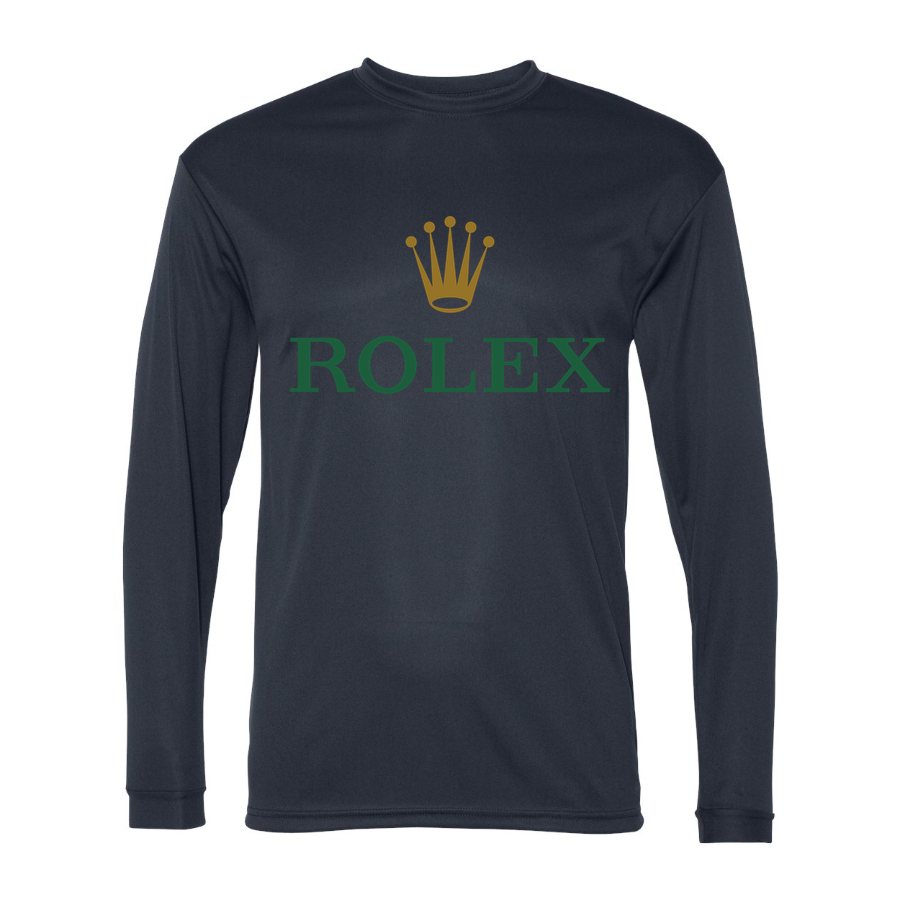 Men's Rolex Polyester Long Sleeve T-Shirt - Navy
