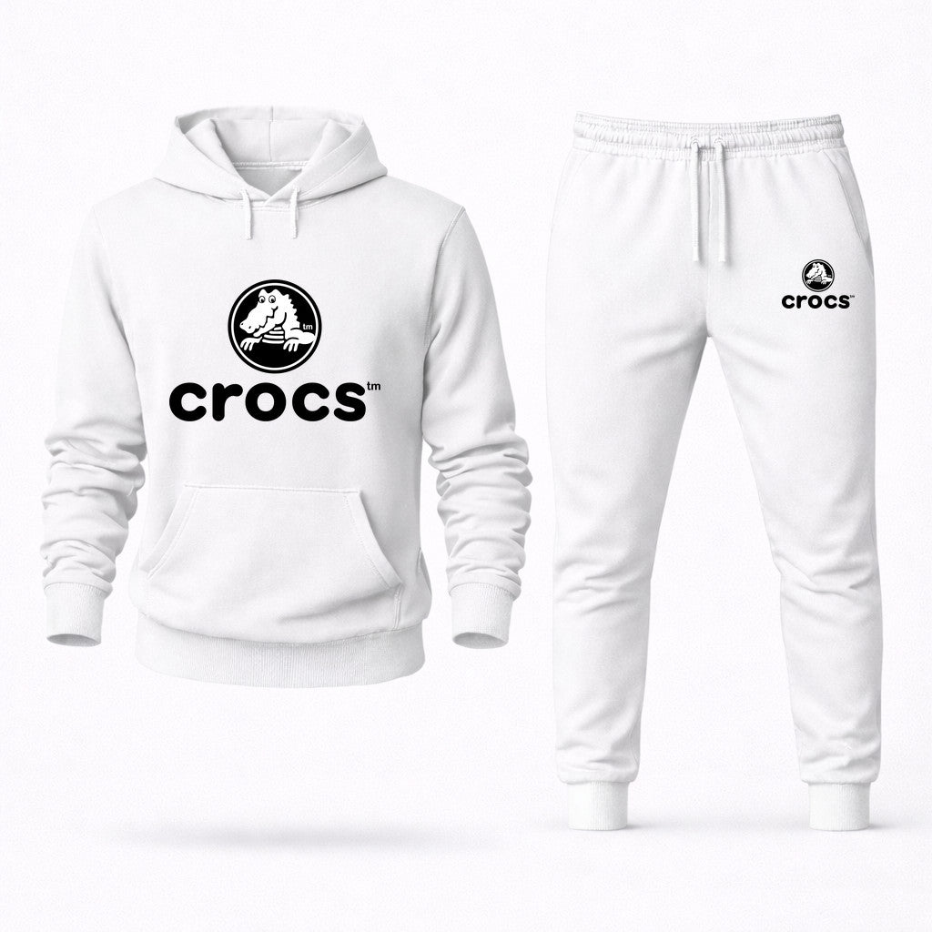 Crocs Hoodie and Joggers Set - White