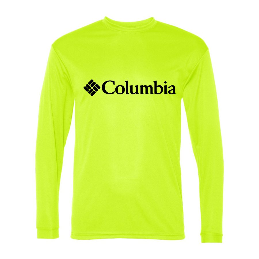 Men's Columbia Polyester Long Sleeve T-Shirt - Safety Yellow