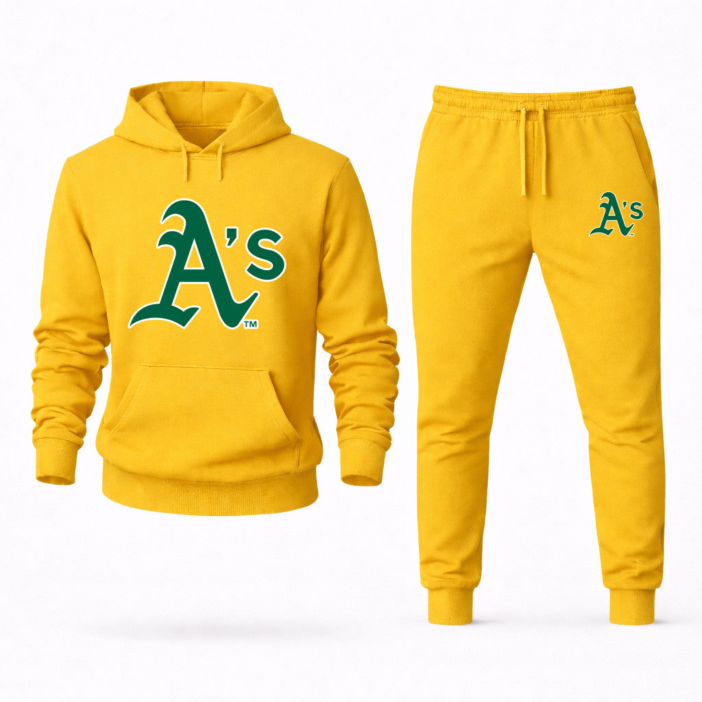 Oakland Athletics Hoodie and Joggers Set - Yellow