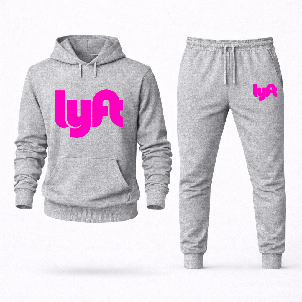 Lyft Pink Hoodie and Joggers Set - Grey