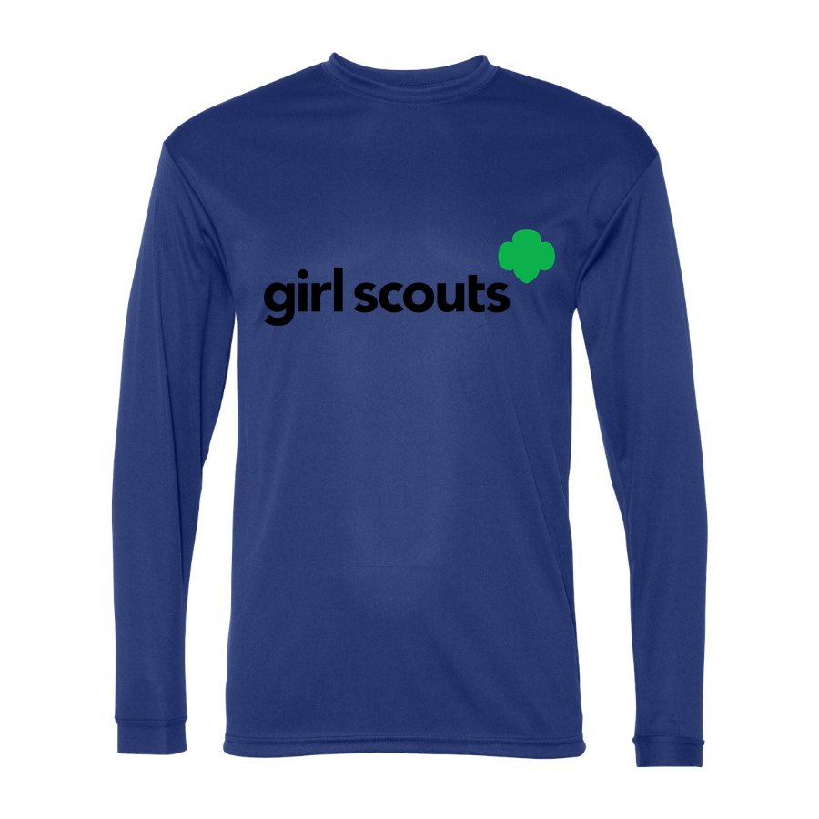 Men's Girl Scout Polyester Long Sleeve T-Shirt - Royal Blue