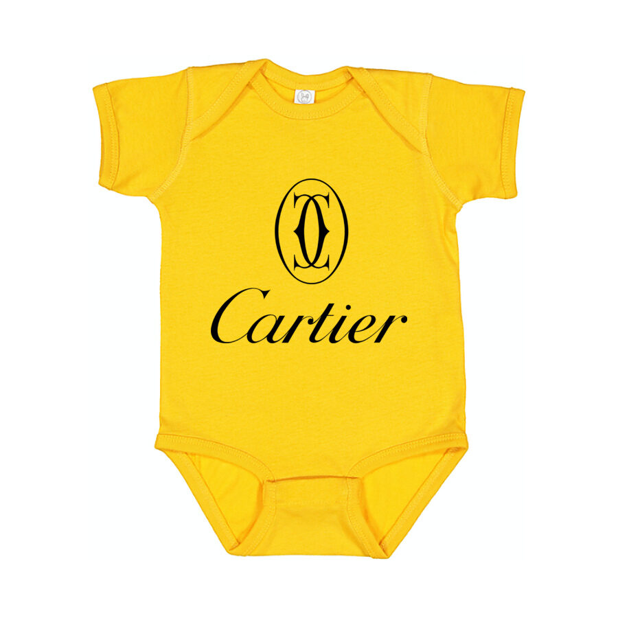 Cartier Black Logo Baby Romper Onesie - Yellow