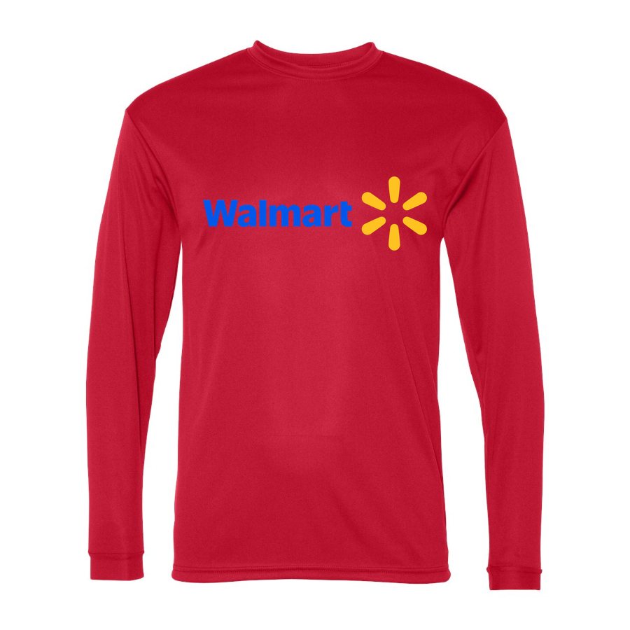 Men's Walmart Polyester Long Sleeve T-Shirt - Red