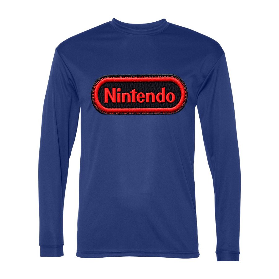 Men's Nintendo Embroidery Polyester Long Sleeve T-Shirt - Royal Blue