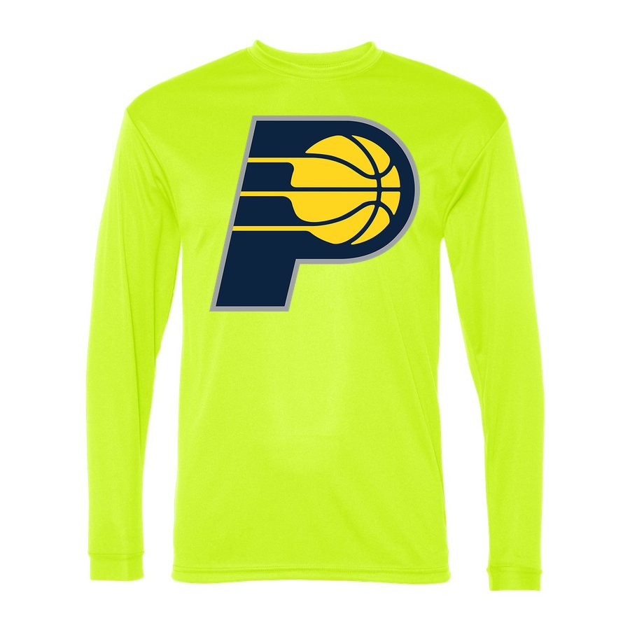 Men's Indiana Pacers Polyester Long Sleeve T-Shirt - Safety Yellow