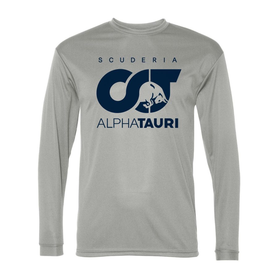 Men's Scuderia AlphaTauri Polyester Long Sleeve T-Shirt - Silver