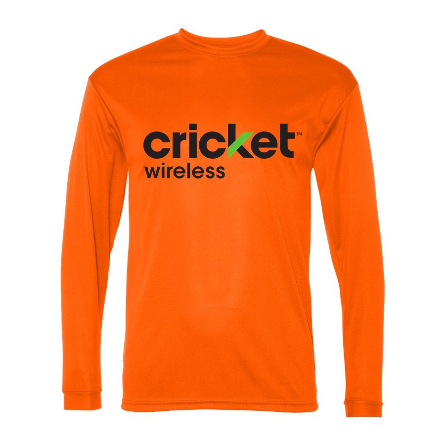 Men's Cricket Wireless Polyester Long Sleeve T-Shirt - Safety Orange