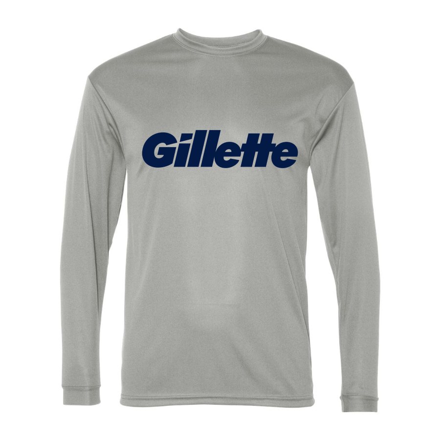 Men's Gillette Polyester Long Sleeve T-Shirt - Silver