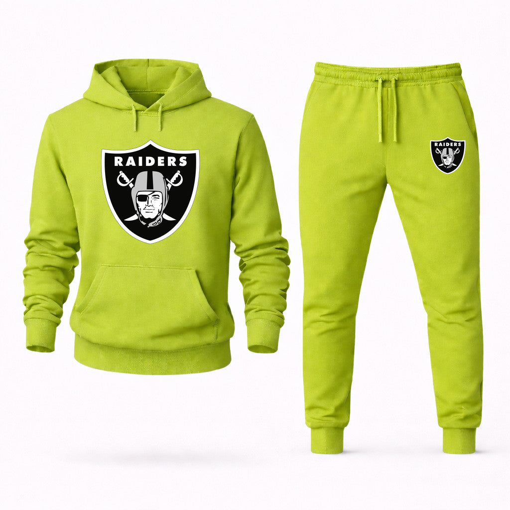Las Vegas Raiders Hoodie and Joggers Set - Lime Green