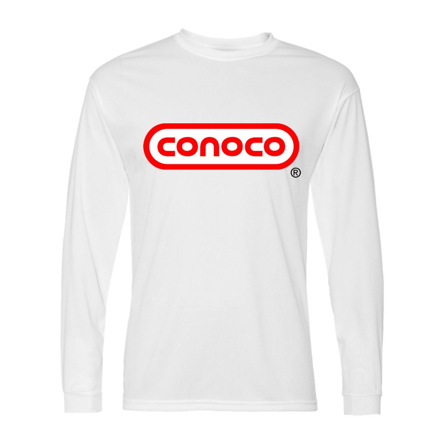 Men's Conoco Polyester Long Sleeve T-Shirt - White