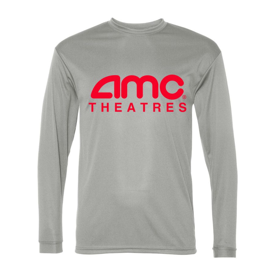 Men's AMC Theatres Polyester Long Sleeve T-Shirt - Silver