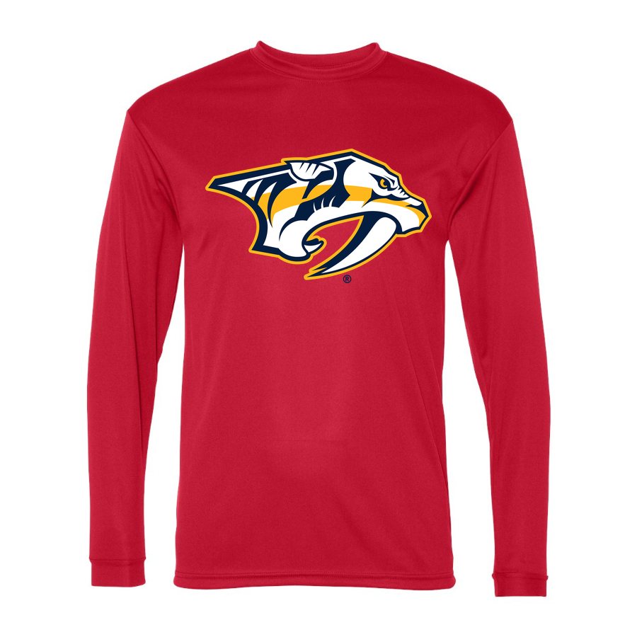 Men's Nashville Predators Polyester Long Sleeve T-Shirt - Red