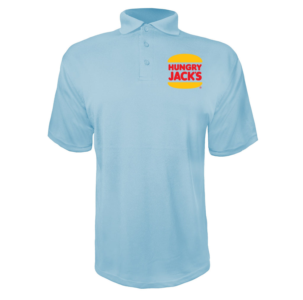 Hungry Jacks men's polyester polo in Sky Blue