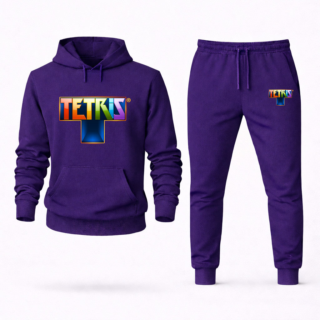 Tetris Hoodie and Joggers Set - Purple