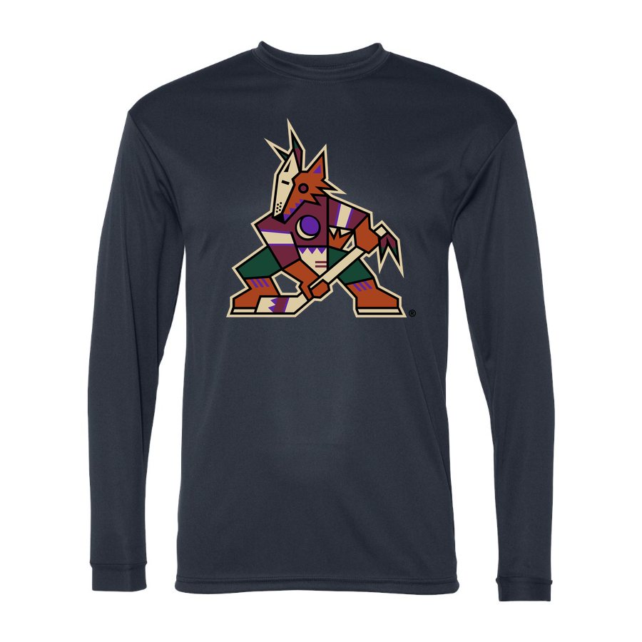 Men's Arizona Coyotes Polyester Long Sleeve T-Shirt - Navy